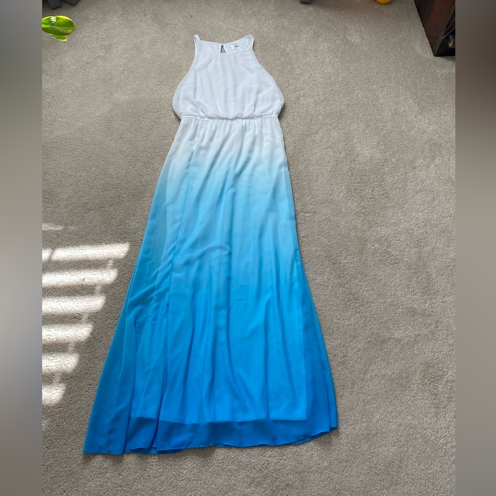 Lauren Conrad Blue Ombré Maxi Dress. Size M
